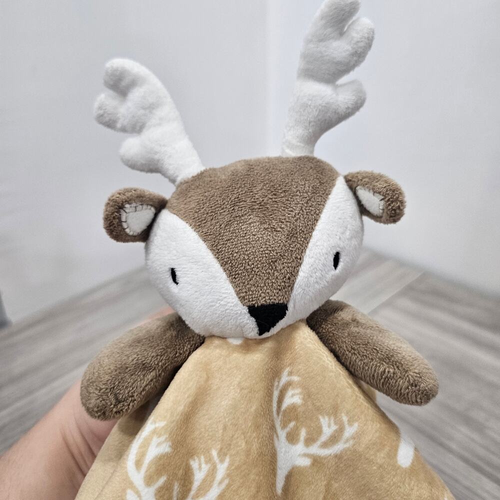 Levtex Baby Brown White Moose Reindeer Antlers Lovey Security Blanket 2018 - Picture 2 of 8